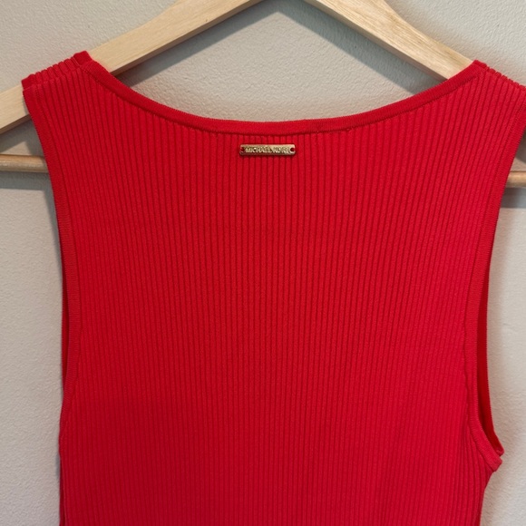 MICHAEL KORS Ribbed Knit Tank Dress in Red Coral sz M EUC - Picture 10 of 15
